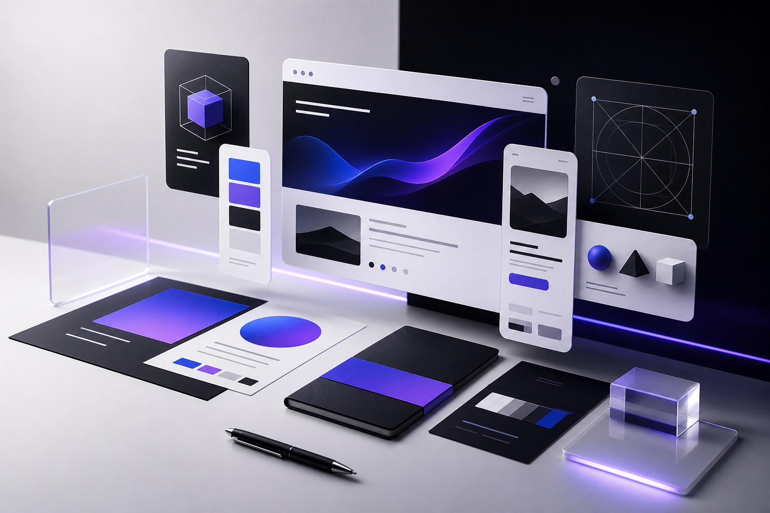 Mockup digital premium de branding e identidad digital